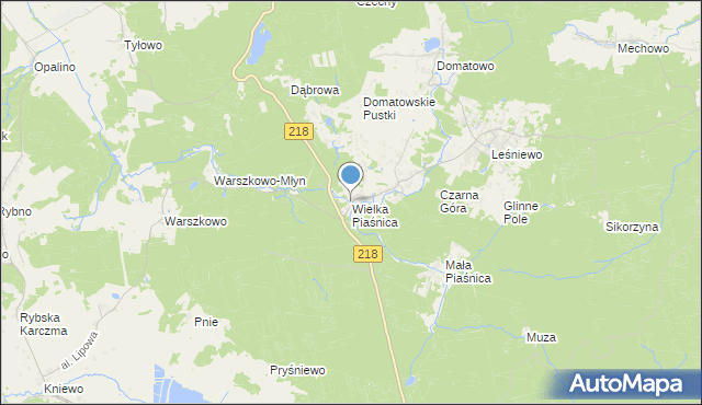 mapa Wielka Piaśnica, Wielka Piaśnica na mapie Targeo